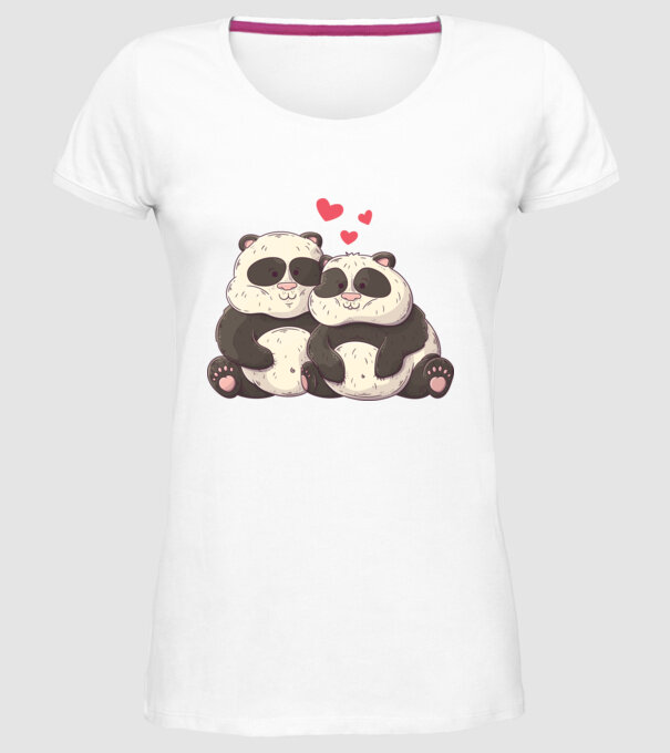 URȘI PANDA DOLOFANI ÎNDRĂGOSTIȚI model alb pe tricou