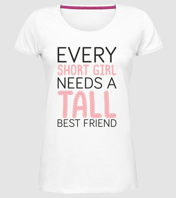 Tall Friend model alb pe tricou