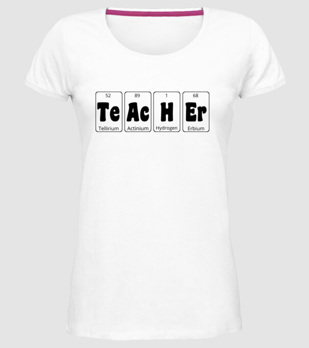 Teacher periodic model alb pe tricou