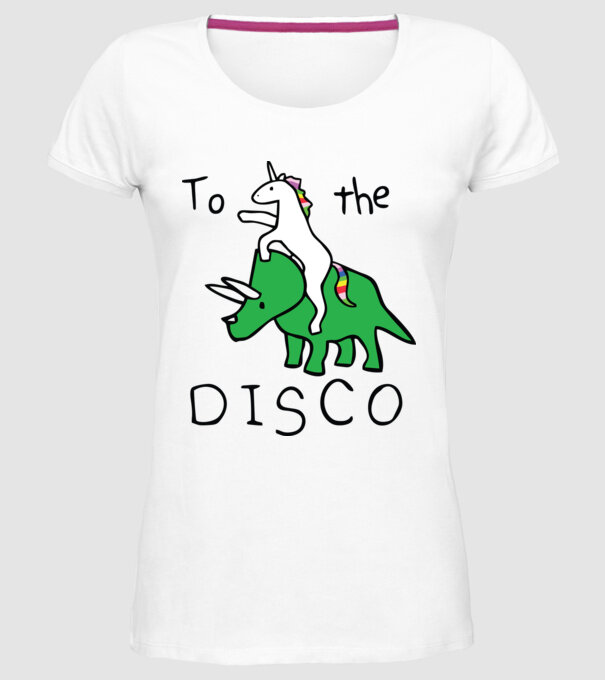To the disco! model alb pe tricou