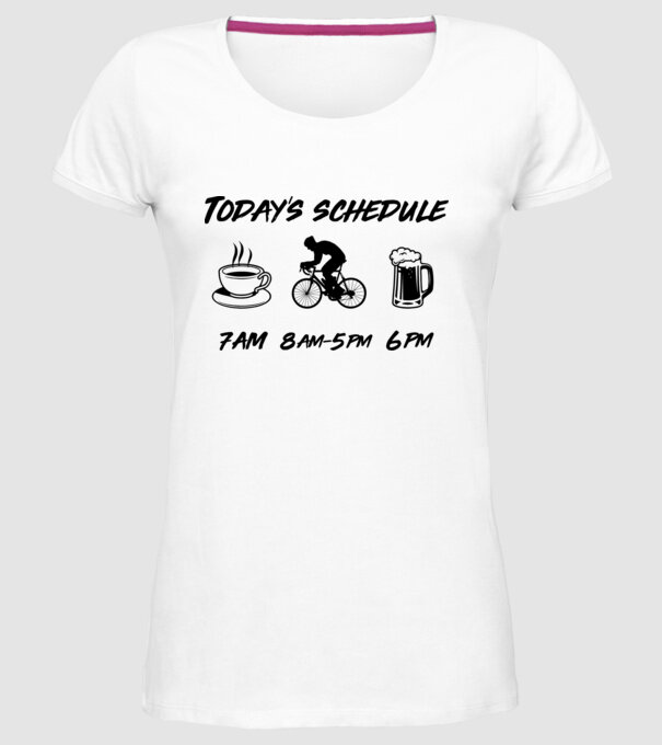 Todays schedule model alb pe tricou