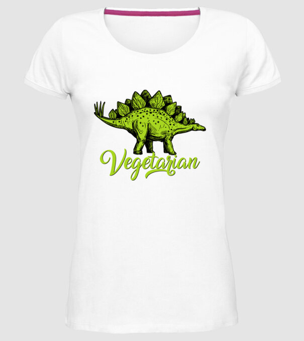 Vegetarian model alb pe tricou