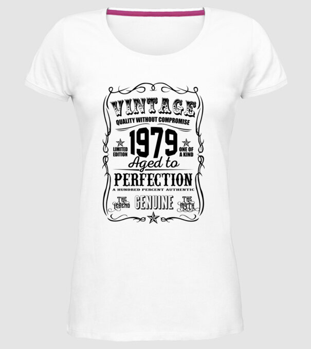 Vintage perfection 1979 model alb pe tricou