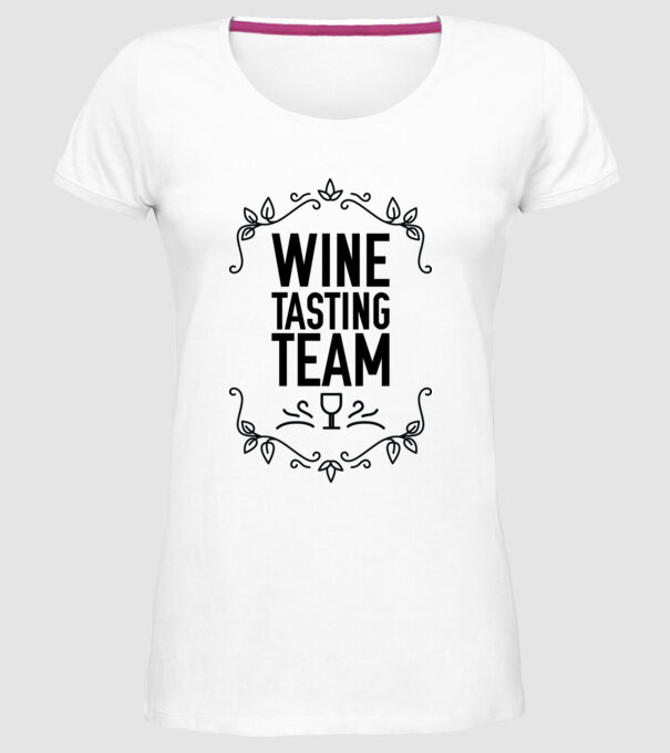 Wine tasting team Wine Tasting Team model alb pe tricou