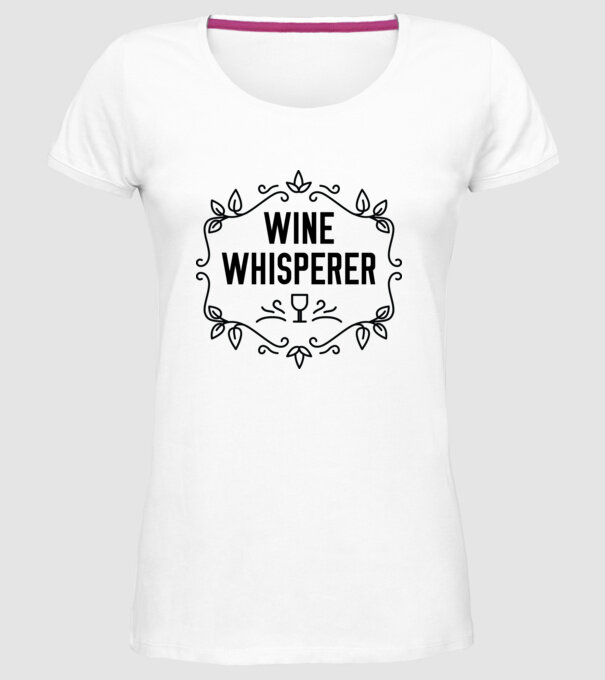 Wine tasting team Wine Whisperer model alb pe tricou