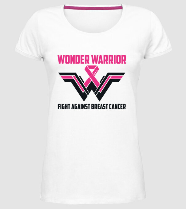 WONDER WARRIOR model alb pe tricou