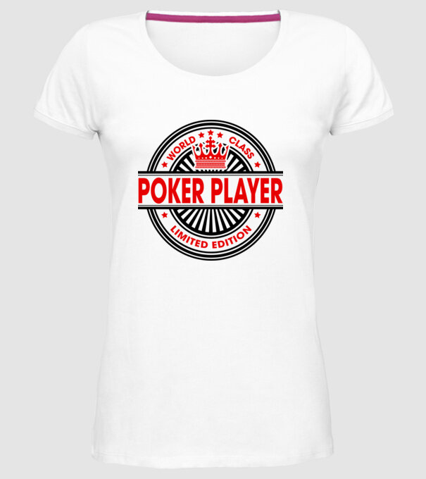 World class JUCĂTOR POKER model alb pe tricou