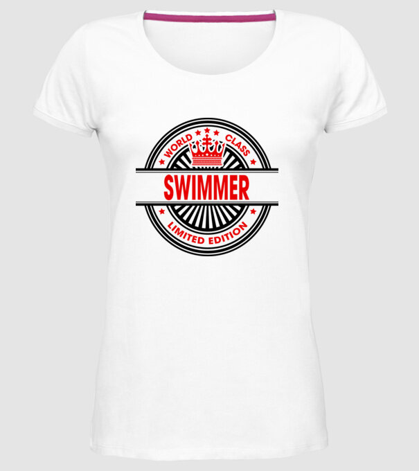 World class ÎNOTĂTOR model alb pe tricou