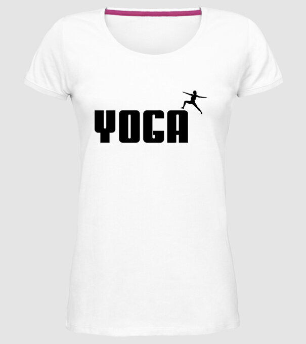 yoga model alb pe tricou