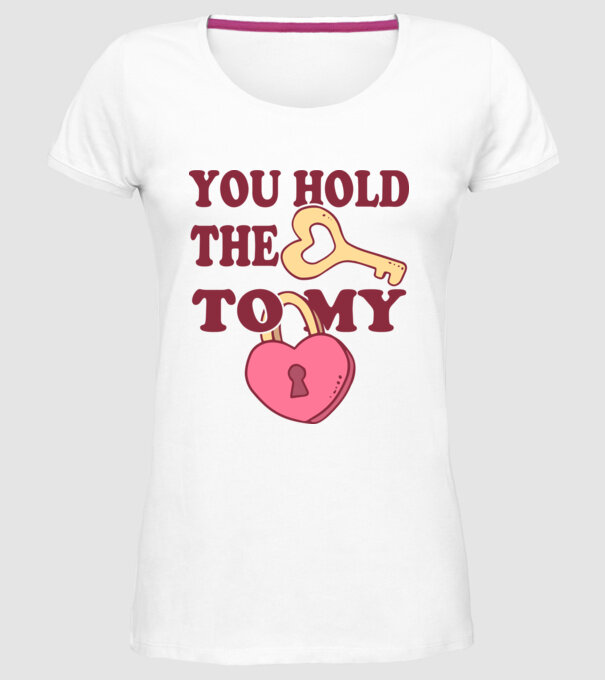 you hold the key to my heart model alb pe tricou