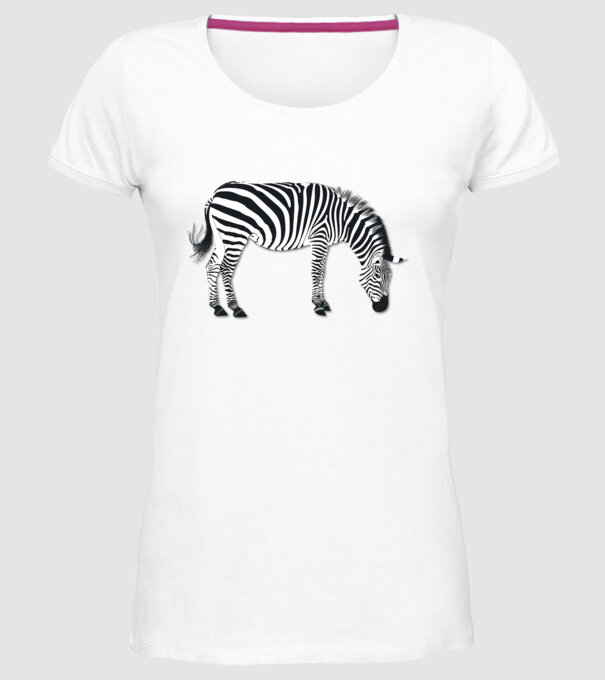 Zebră model alb pe tricou