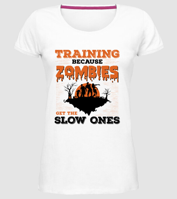 Zombies get the slow ones model alb pe tricou