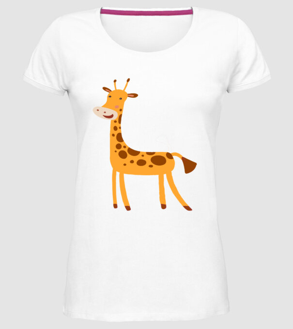 Girafă drăguță model alb pe tricou