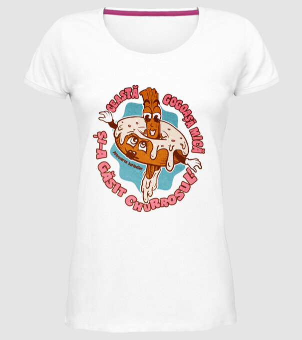 această gogoașă mică și-a găsit churrosul model alb pe tricou