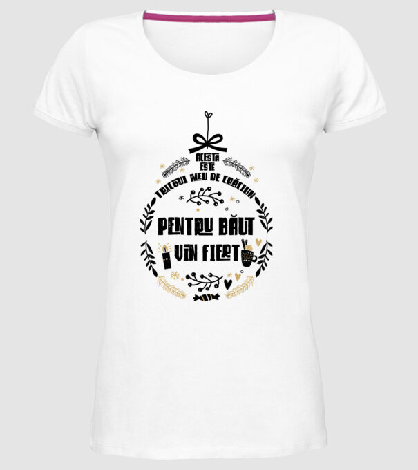 acesta este tricoul meu de Crăciun_pentru băut vin fiert model alb pe tricou