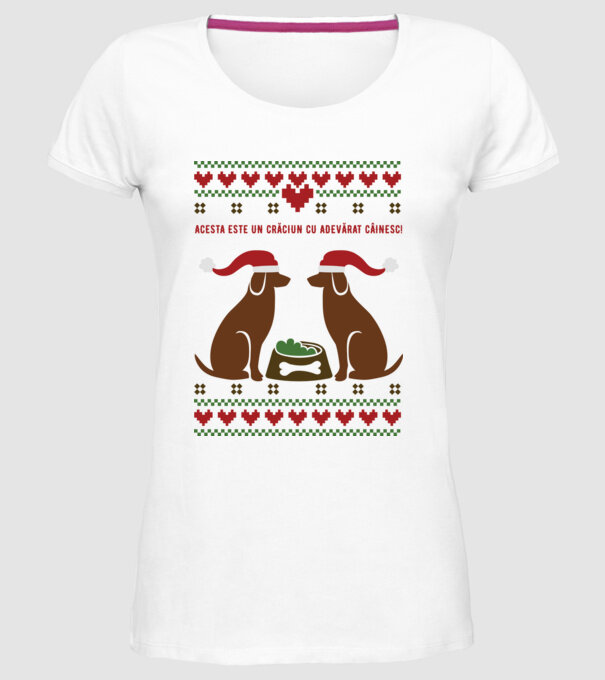 acesta este un Crăciun cu adevărat câinesc! model alb pe tricou