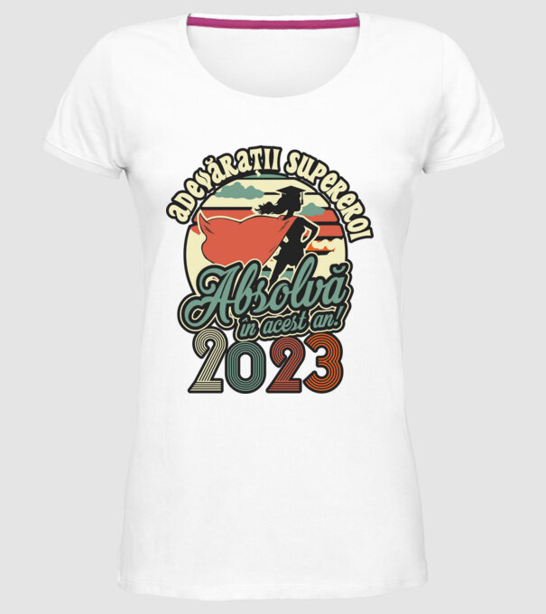 Adevărații supereroi model alb pe tricou