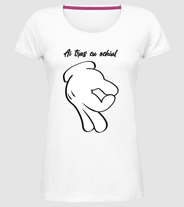 Ai tras cu ochiul model alb pe tricou