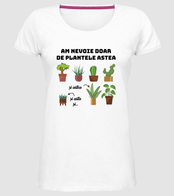 am nevoie doar de plantele astea  model alb pe tricou