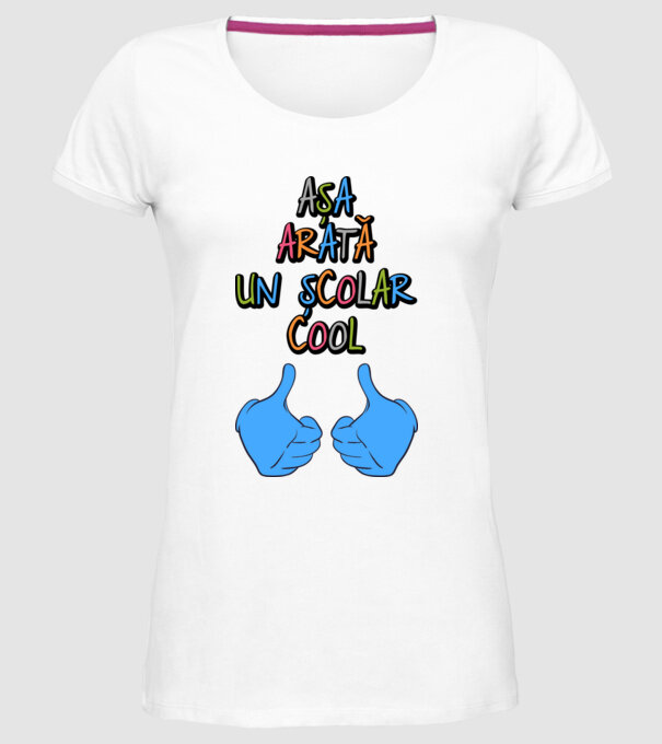 așa arată un școlar cool model alb pe tricou