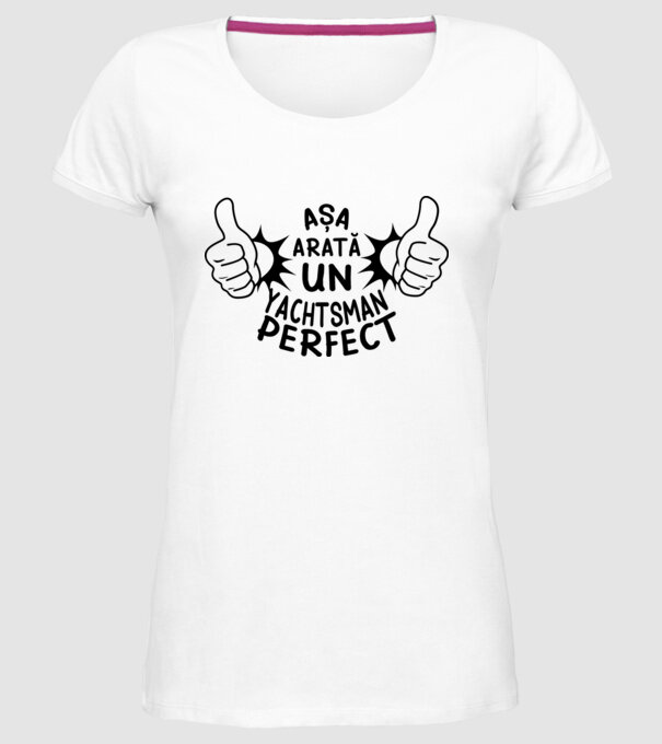 Așa arată un YACHTSMAN perfect model alb pe tricou