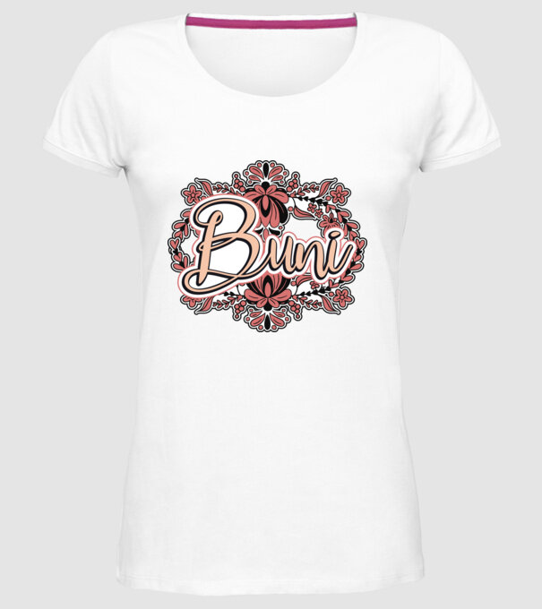 Buni model alb pe tricou