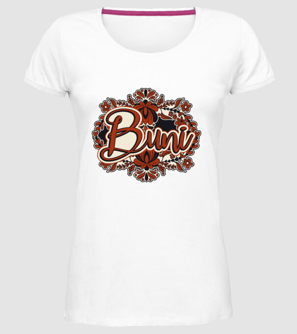 Buni model alb pe tricou