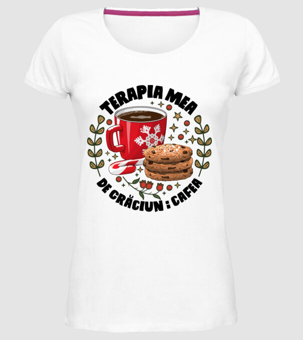 Cană de cafea de Crăciun model alb pe tricou