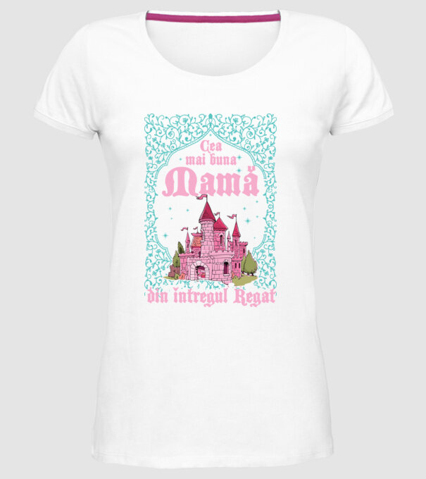 Cea mai bună mamă din întregul regat model alb pe tricou