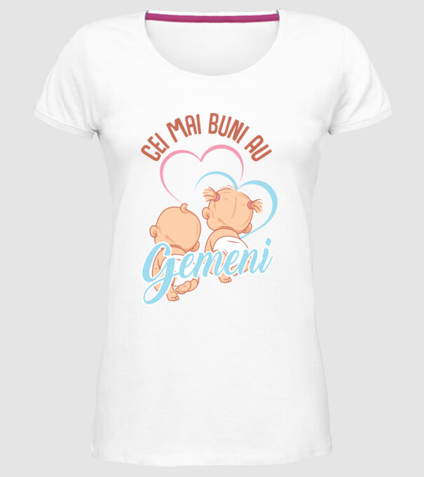 Cei mai buni au gemeni model alb pe tricou