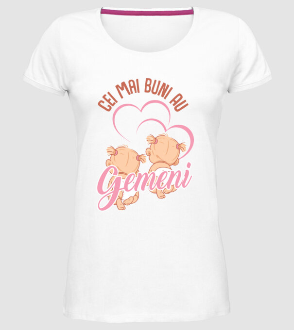 Cei mai buni au gemeni model alb pe tricou
