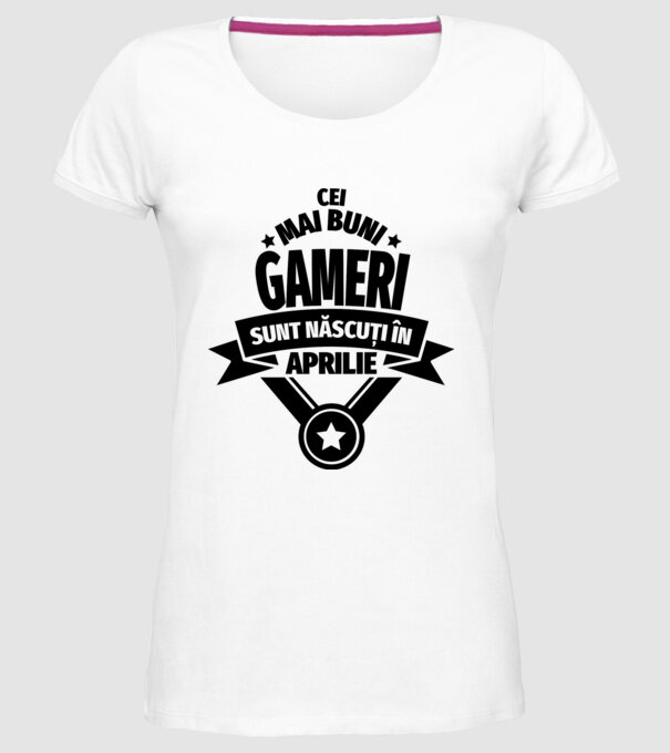 Cei mai buni gameri sunt născuți în aprilie model alb pe tricou
