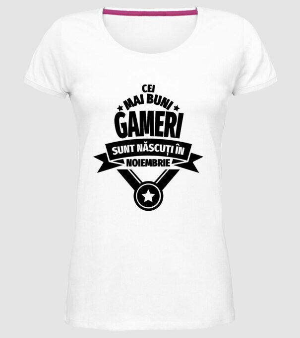 Cei mai buni gameri sunt născuți în noiembrie model alb pe tricou