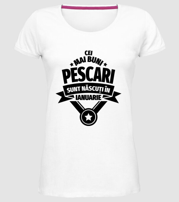 Cei mai buni pescari sunt născuți în ianuarie model alb pe tricou