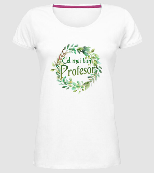 Cel mai bun profesor model alb pe tricou