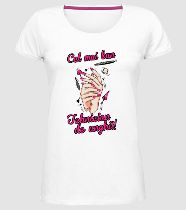 Cel mai bun tehnician de unghii model alb pe tricou