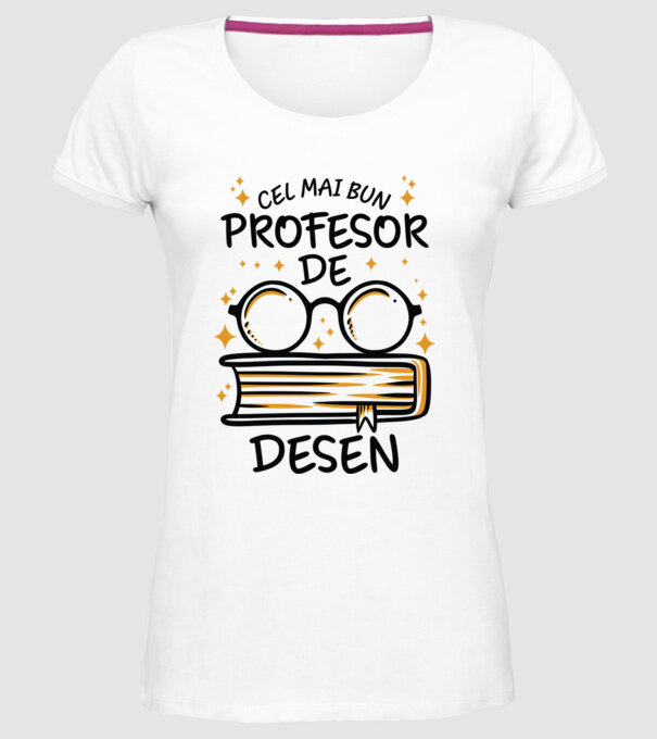 Cel mai profesor de desen model alb pe tricou