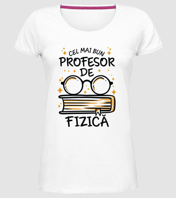 Cel mai profesor fizică model alb pe tricou