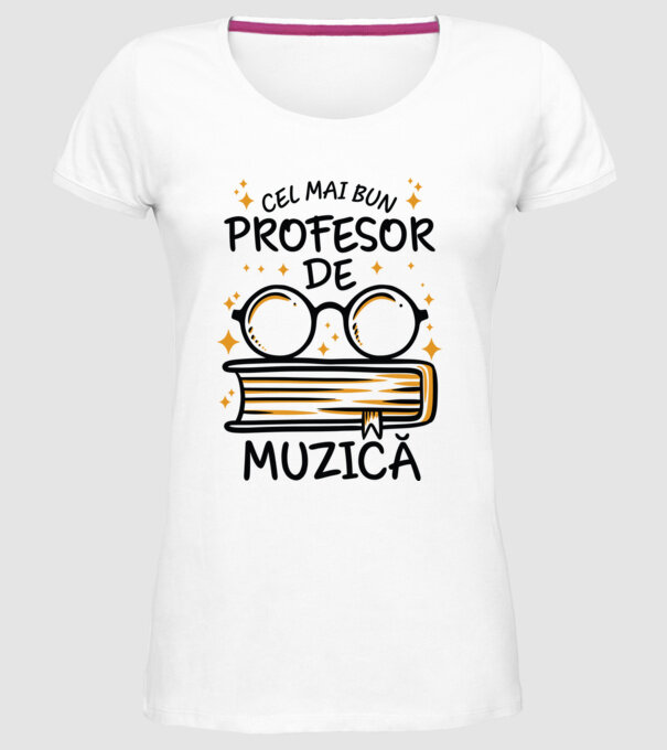 Cel mai profesor muzică model alb pe tricou
