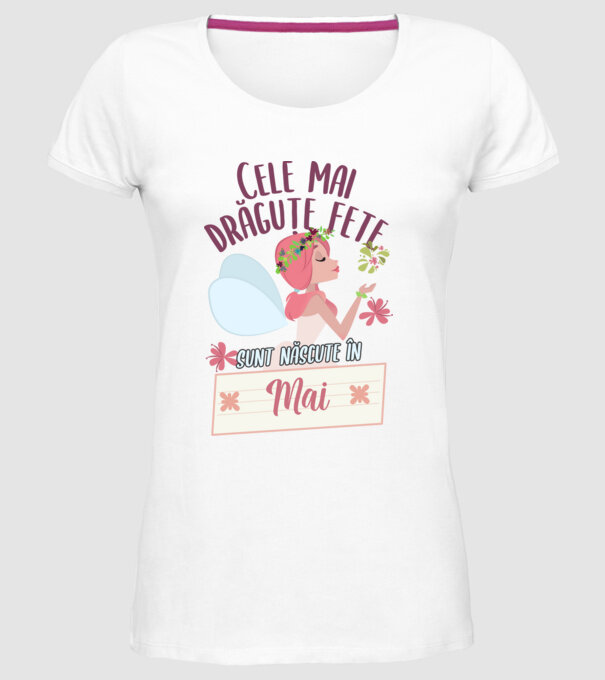 Cele mai drăguțe fete sunt născute în mai. model alb pe tricou