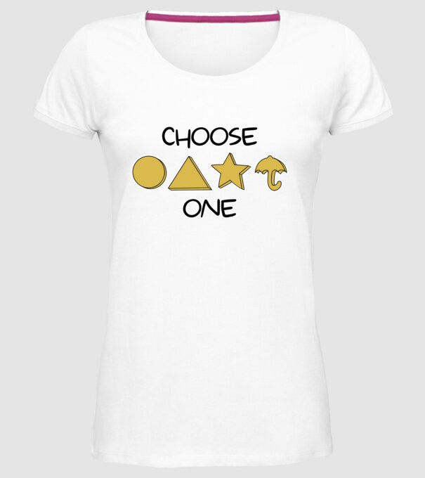 choose one squid game model alb pe tricou