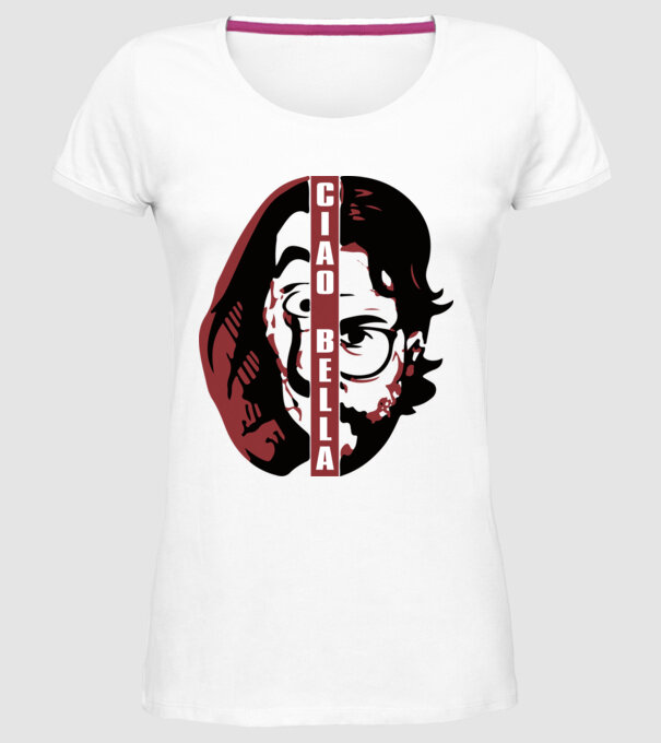 ciao bella professor model alb pe tricou