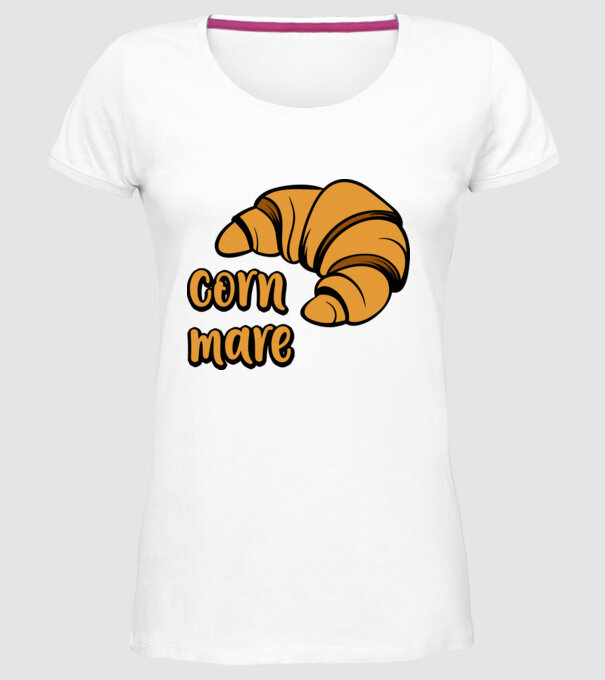 corn mare model alb pe tricou