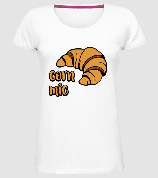 corn mic model alb pe tricou