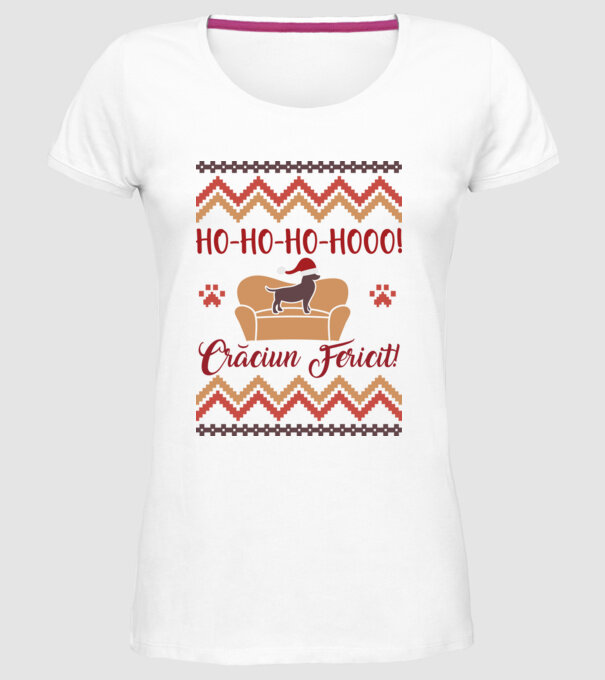 un Crăciun ho-ho-hoo-hoo fericit! model alb pe tricou