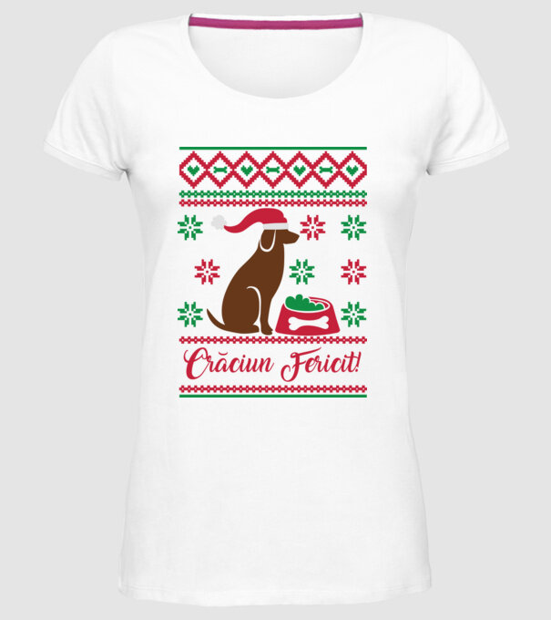crăciun fericit model alb pe tricou