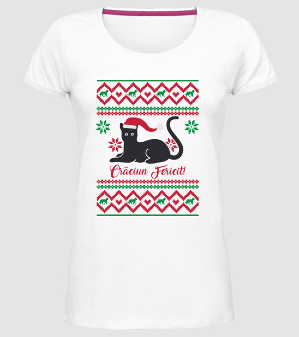 crăciun fericit model alb pe tricou