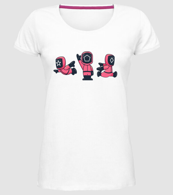 cute squid game toys model alb pe tricou