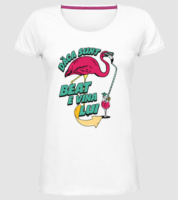 dacă sunt beat, e vina lui model alb pe tricou