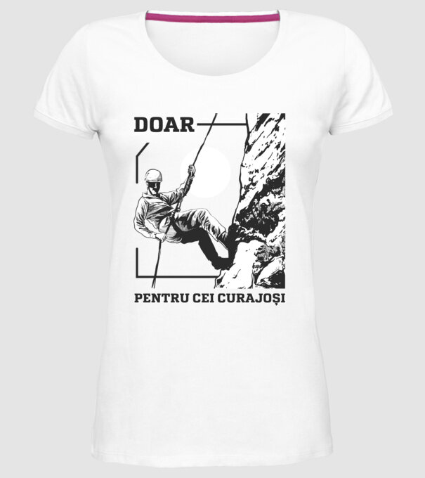 Doar pentru cei curajoși model alb pe tricou